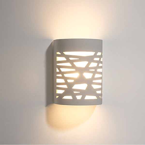 Contemporary Creative Plaster Curved Hollowed 1-Light Wall Sconce Lamp For Hallway