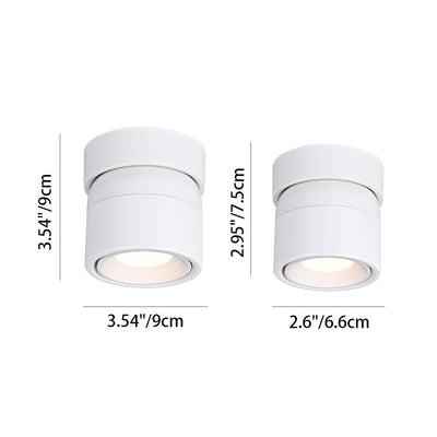 Modern Simplicity Rotatable Aluminum Round Downlight LED Semi-Flush Mount Ceiling Light For Living Room