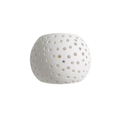 Contemporary Creative Plaster Sphere Hollowed 1-Light Wall Sconce Lamp For Bedside