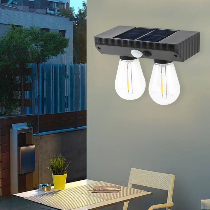 Modern Simplicity Solar Waterproof ABS PET Bulb Human Sensor LED Wall Sconce Lamp For Garden