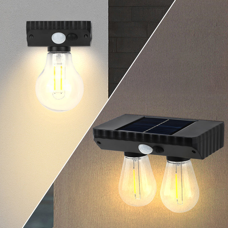 Modern Simplicity Solar Waterproof ABS PET Bulb Human Sensor LED Wall Sconce Lamp For Garden