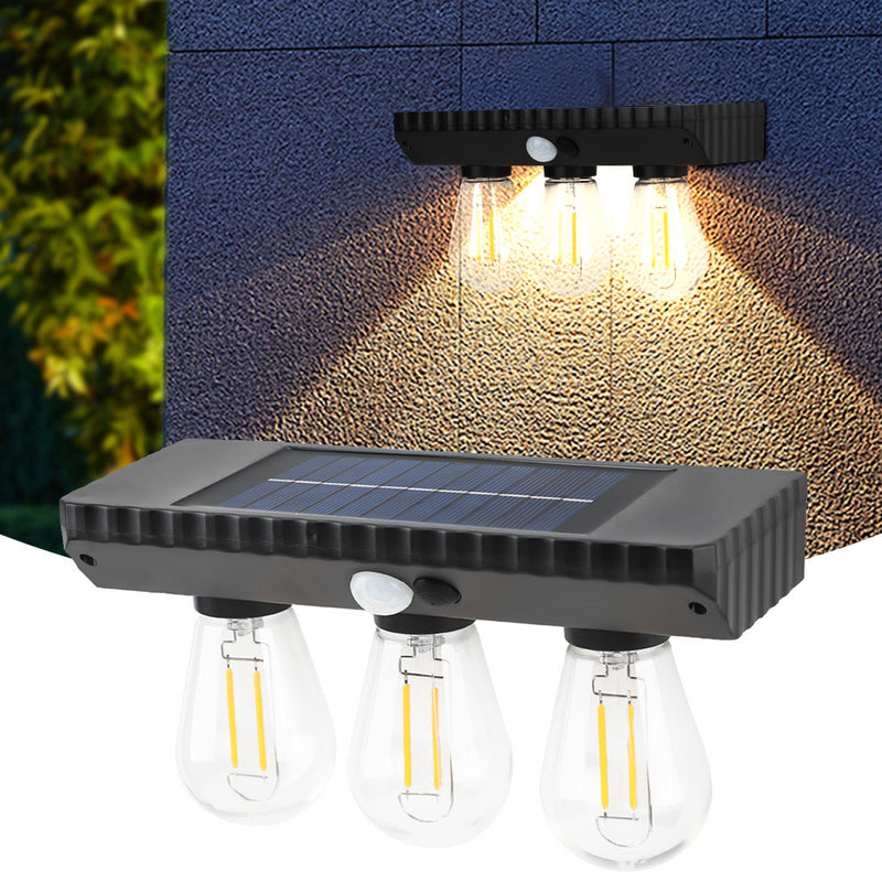 Modern Simplicity Solar Waterproof ABS PET Bulb Human Sensor LED Wall Sconce Lamp For Garden