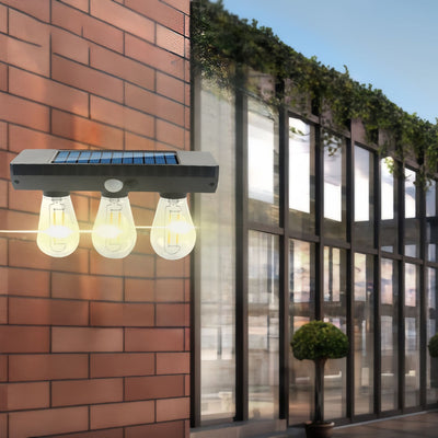 Modern Simplicity Solar Waterproof ABS PET Bulb Human Sensor LED Wall Sconce Lamp For Garden