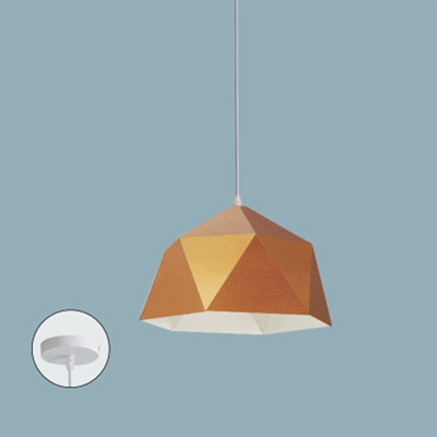 Contemporary Scandinavian Iron Geometric Polygon Rhombus 1-Light Pendant Light For Dining Room