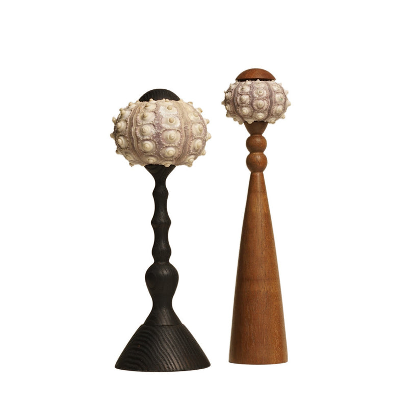 Modern Art Deco Rechargeable Wood Natural Sea Urchin Column Ball LED Table Lamp For Living Room