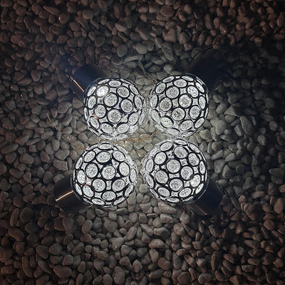 Contemporary Creative Solar Waterproof Hollowed Ball ABS Plastic Hanging LED Outdoor Light Landscape Lighting For Garden