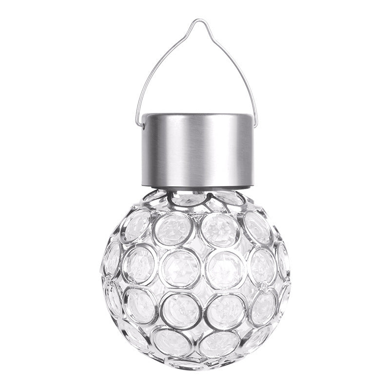 Contemporary Creative Solar Waterproof Hollowed Ball ABS Plastic Hanging LED Outdoor Light Landscape Lighting For Garden