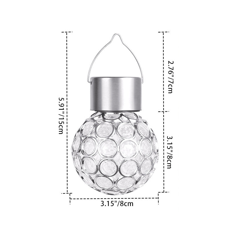 Contemporary Creative Solar Waterproof Hollowed Ball ABS Plastic Hanging LED Outdoor Light Landscape Lighting For Garden