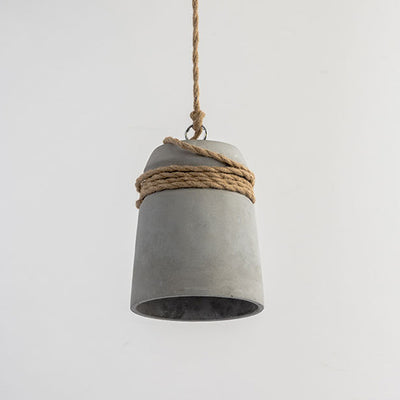 Contemporary Industrial Twine Cement Iron Twisted Cylinder 1-Light Pendant Light For Dining Room