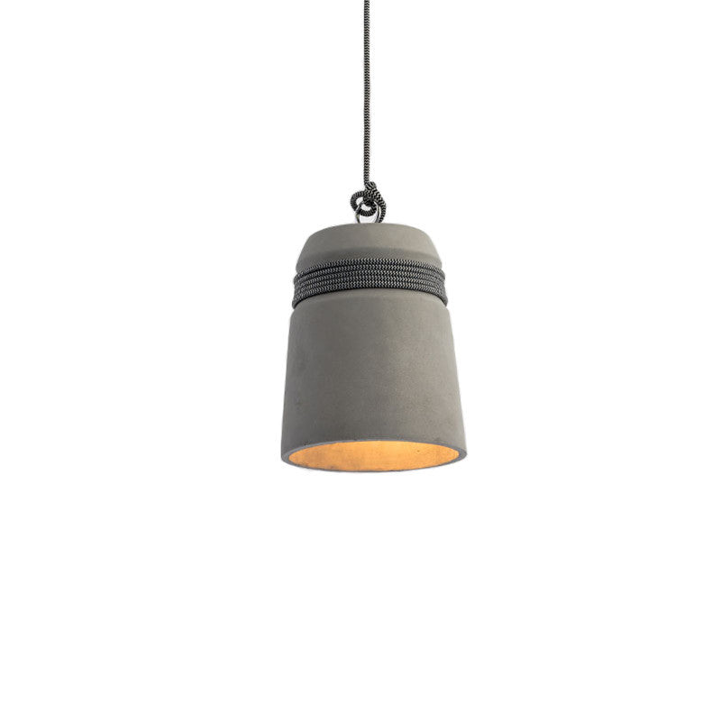 Contemporary Industrial Twine Cement Iron Twisted Cylinder 1-Light Pendant Light For Dining Room