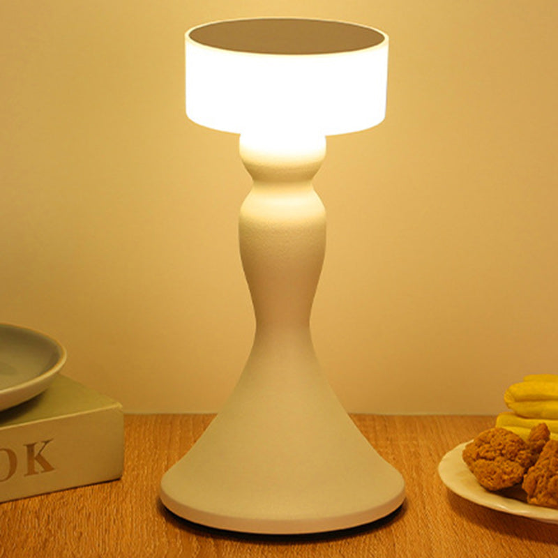 Contemporary Creative Rechargeable Iron Acrylic Dumbbell LED Table Lamp Nigh Light For Bedside