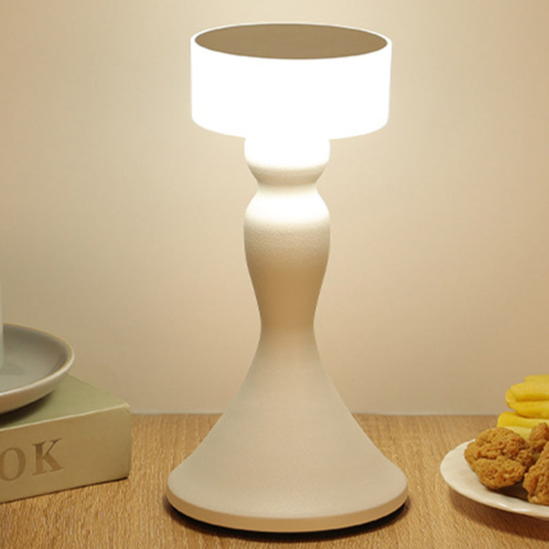 Contemporary Creative Rechargeable Iron Acrylic Dumbbell LED Table Lamp Nigh Light For Bedside