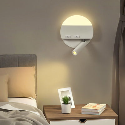 Modern Simplicity Iron Aluminum Acrylic Round Square Spotlight LED Wall Sconce Lamp For Bedside