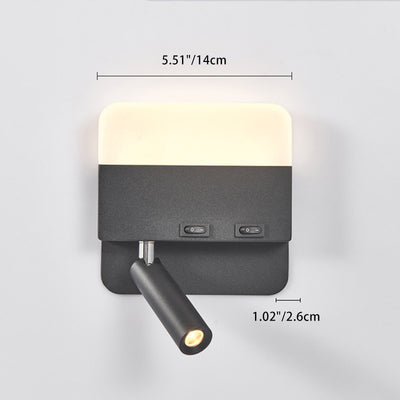 Modern Simplicity Iron Aluminum Acrylic Round Square Spotlight LED Wall Sconce Lamp For Bedside