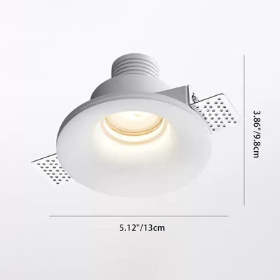 Modern Minimalist Round Square Plaster Embedded Spotlight 1-Light Flush Mount Ceiling Light For Living Room