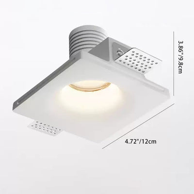 Modern Minimalist Round Square Plaster Embedded Spotlight 1-Light Flush Mount Ceiling Light For Living Room