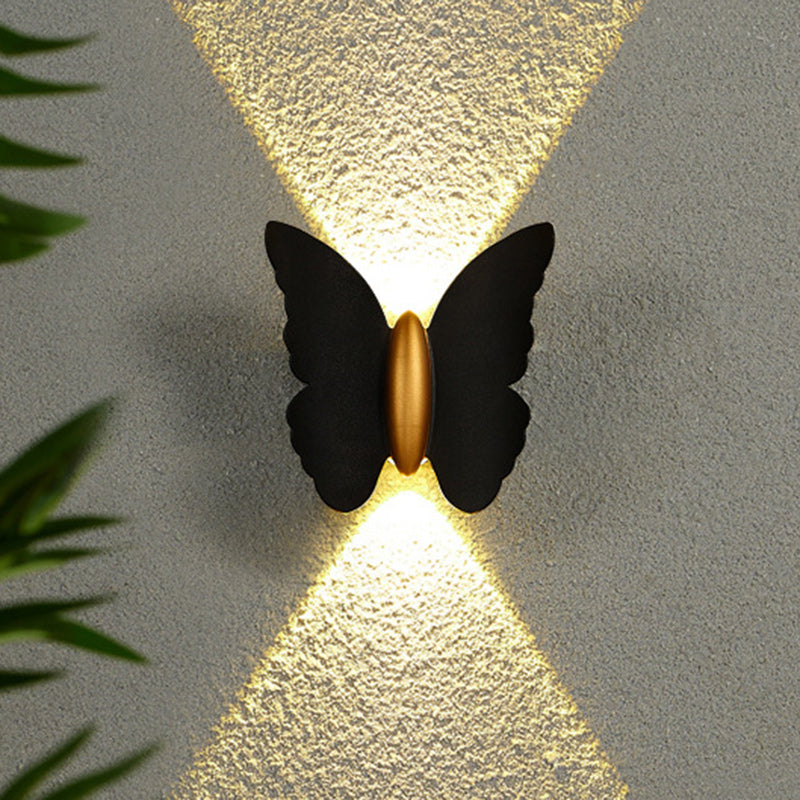 Contemporary Creative Waterproof Butterfly Aluminum LED Wall Sconce Lamp For Outdoor Patio