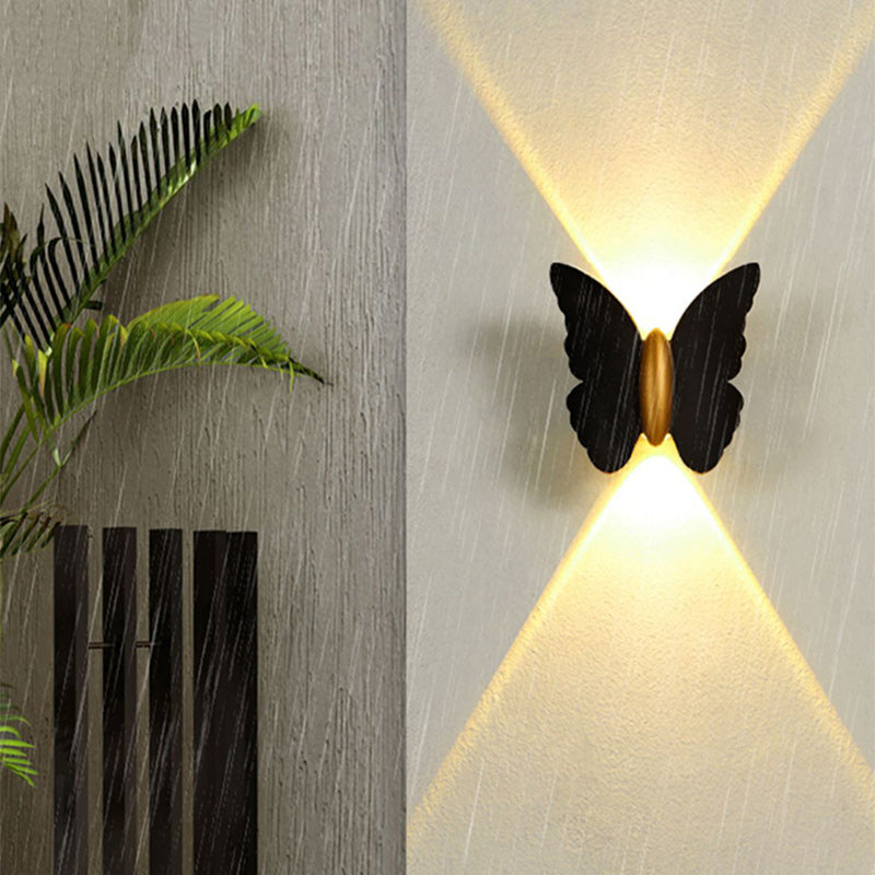 Contemporary Creative Waterproof Butterfly Aluminum LED Wall Sconce Lamp For Outdoor Patio