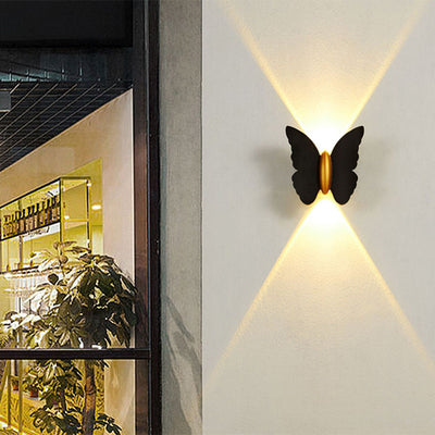 Contemporary Creative Waterproof Butterfly Aluminum LED Wall Sconce Lamp For Outdoor Patio