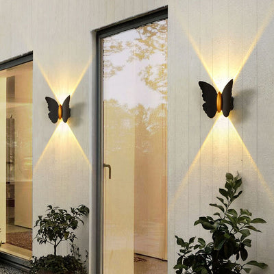 Contemporary Creative Waterproof Butterfly Aluminum LED Wall Sconce Lamp For Outdoor Patio