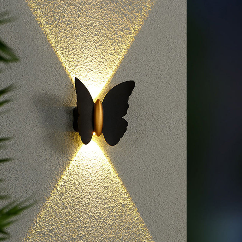 Contemporary Creative Waterproof Butterfly Aluminum LED Wall Sconce Lamp For Outdoor Patio