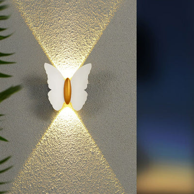 Contemporary Creative Waterproof Butterfly Aluminum LED Wall Sconce Lamp For Outdoor Patio