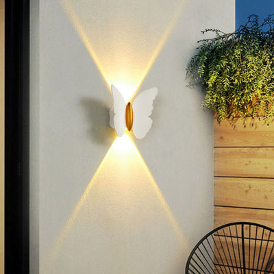 Contemporary Creative Waterproof Butterfly Aluminum LED Wall Sconce Lamp For Outdoor Patio