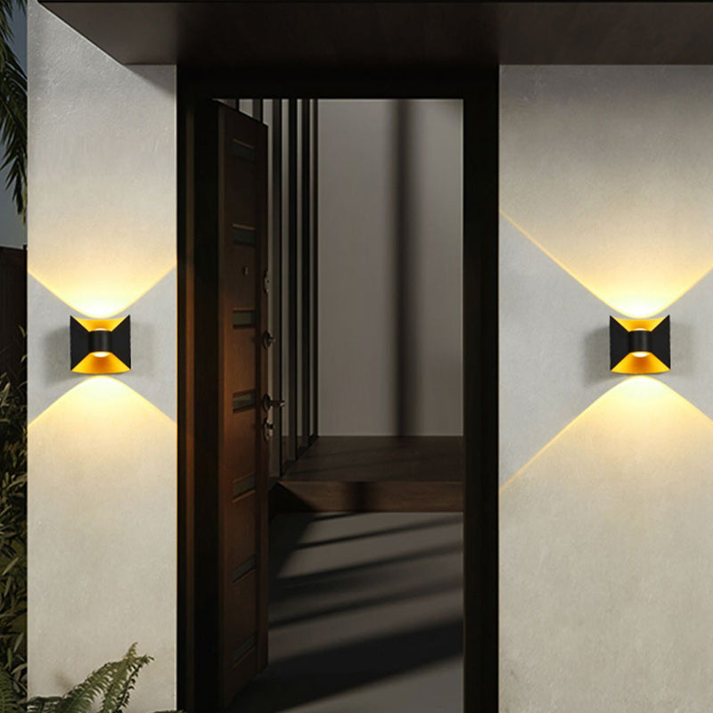 Contemporary Nordic Waterproof Square Rectangular Aluminum LED Wall Sconce Lamp For Outdoor Patio