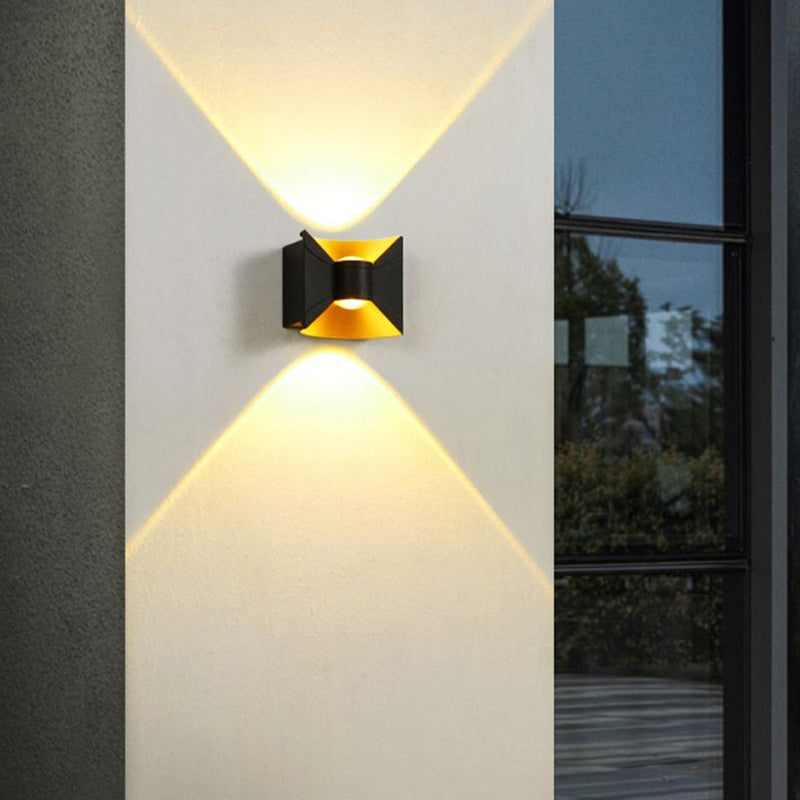 Contemporary Nordic Waterproof Square Rectangular Aluminum LED Wall Sconce Lamp For Outdoor Patio