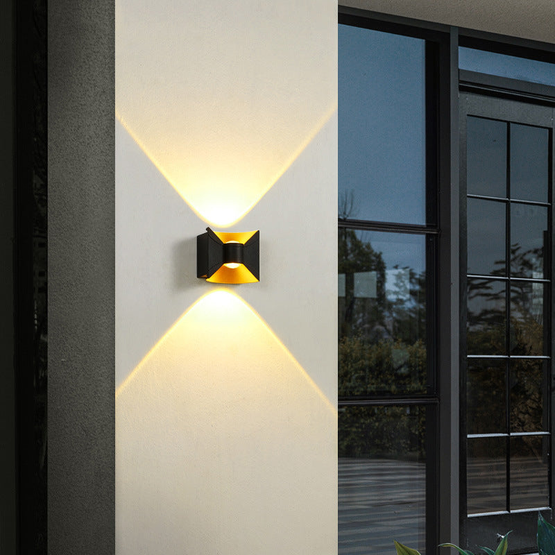 Contemporary Nordic Waterproof Square Rectangular Aluminum LED Wall Sconce Lamp For Outdoor Patio