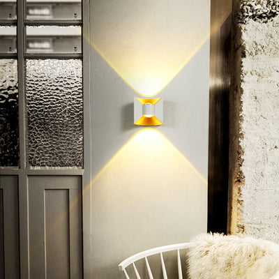 Contemporary Nordic Waterproof Square Rectangular Aluminum LED Wall Sconce Lamp For Outdoor Patio