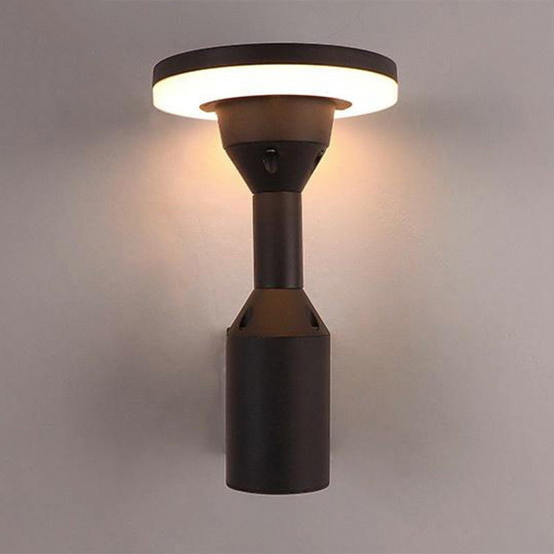 Modern Simplicity Waterproof Column Square Round Aluminum PC LED Wall Sconce Lamp For Outdoor Patio