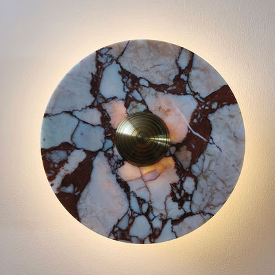 Traditional French Marble Aluminum Disc LED Wall Sconce Lamp For Bedside