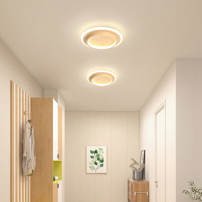 Contemporary Scandinavian Iron Acrylic Round Square LED Flush Mount Ceiling Light For Hallway