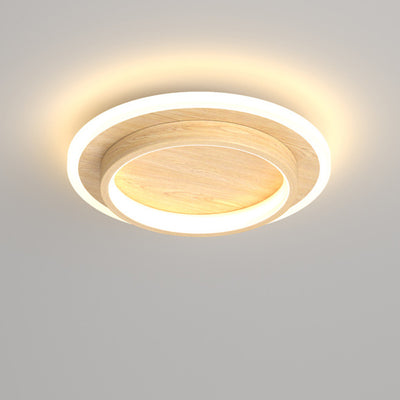 Contemporary Scandinavian Iron Acrylic Round Square LED Flush Mount Ceiling Light For Hallway