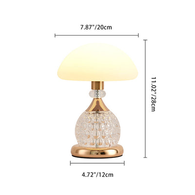 Contemporary Luxury USB Iron PC Dome Mushroom LED Table Lamp For Bedside