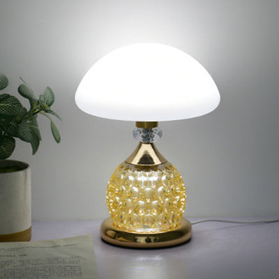 Contemporary Luxury USB Iron PC Dome Mushroom LED Table Lamp For Bedside