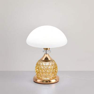 Contemporary Luxury USB Iron PC Dome Mushroom LED Table Lamp For Bedside