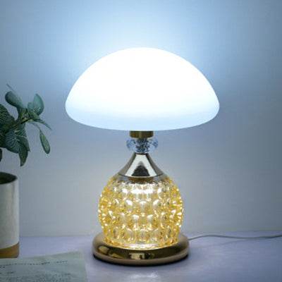 Contemporary Luxury USB Iron PC Dome Mushroom LED Table Lamp For Bedside