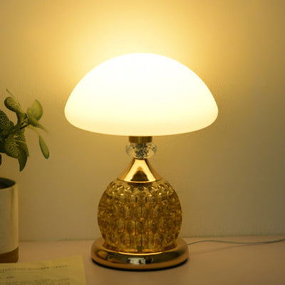 Contemporary Luxury USB Iron PC Dome Mushroom LED Table Lamp For Bedside