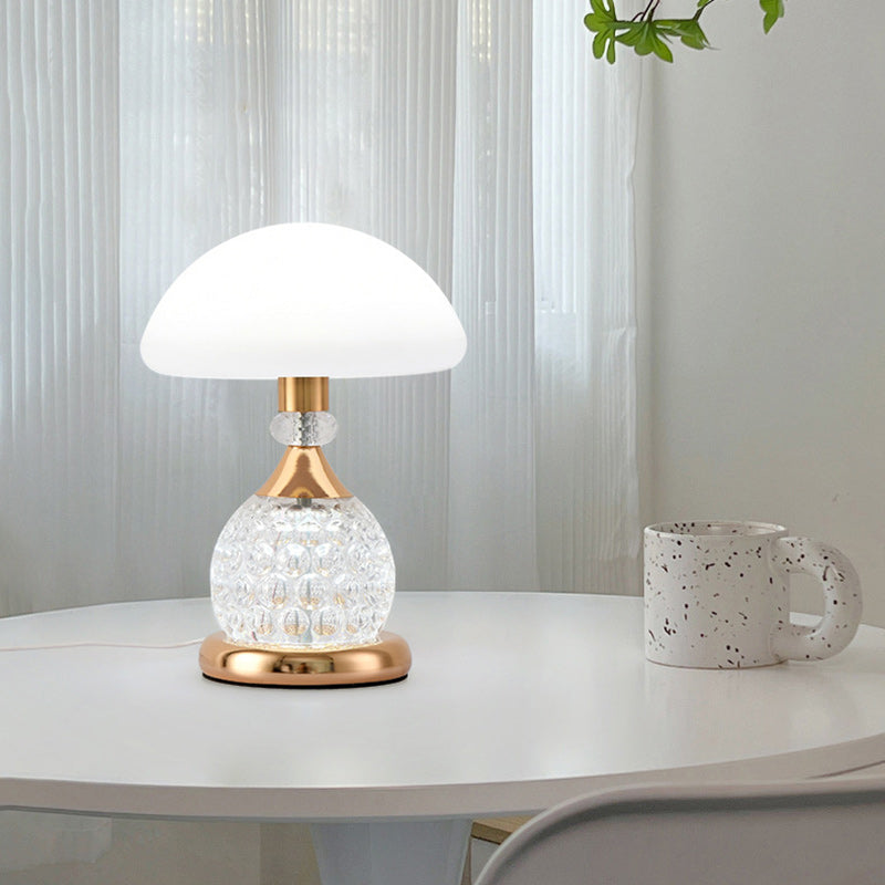 Contemporary Luxury USB Iron PC Dome Mushroom LED Table Lamp For Bedside