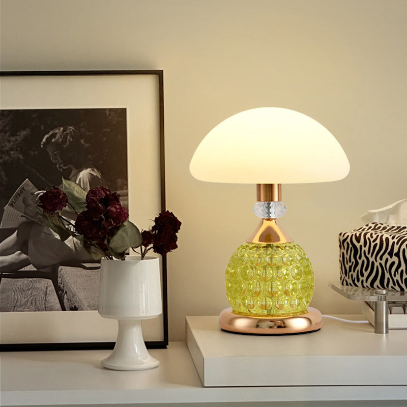 Contemporary Luxury USB Iron PC Dome Mushroom LED Table Lamp For Bedside