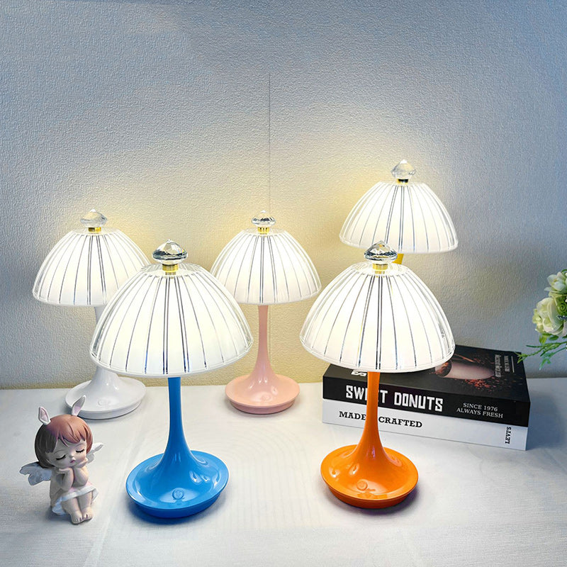 Contemporary Scandinavian Rechargeable Conic Petal ABS Acrylic LED Table Lamp For Bedside