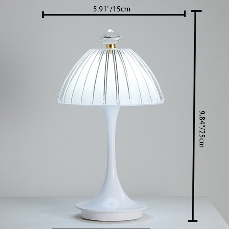 Contemporary Scandinavian Rechargeable Conic Petal ABS Acrylic LED Table Lamp For Bedside