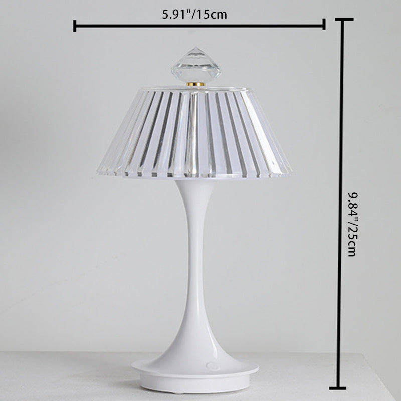 Contemporary Scandinavian Rechargeable Conic Petal ABS Acrylic LED Table Lamp For Bedside