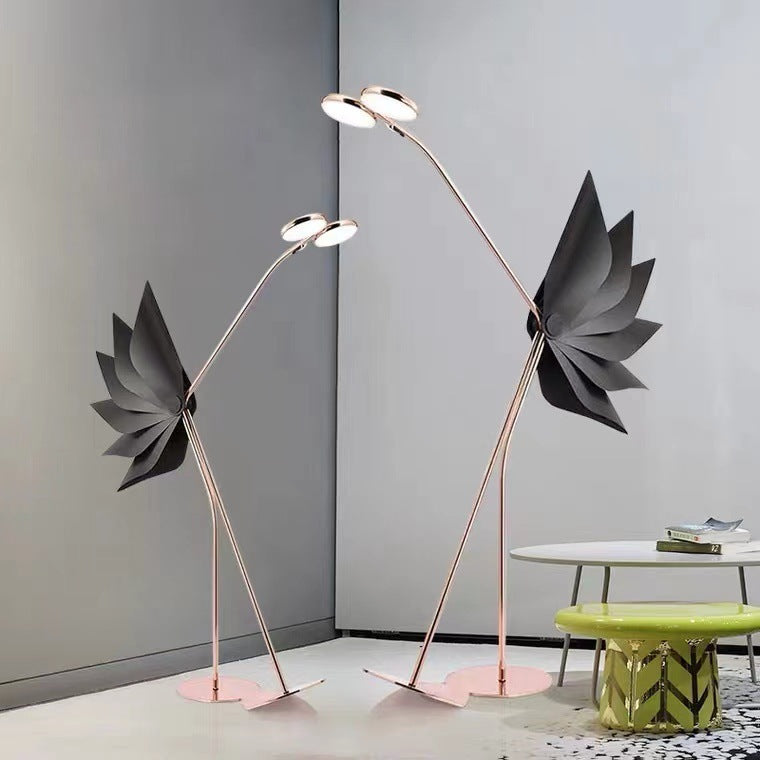 Contemporary Creative Flamingo Iron Acrylic LED Standing Floor Lamp For Living Room