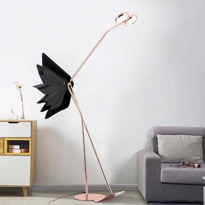 Contemporary Creative Flamingo Iron Acrylic LED Standing Floor Lamp For Living Room