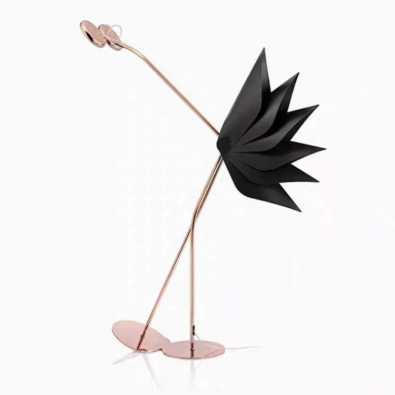 Contemporary Creative Flamingo Iron Acrylic LED Standing Floor Lamp For Living Room