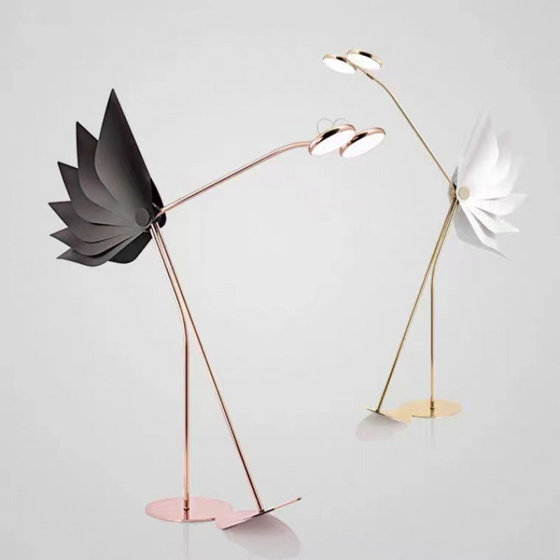 Contemporary Creative Flamingo Iron Acrylic LED Standing Floor Lamp For Living Room