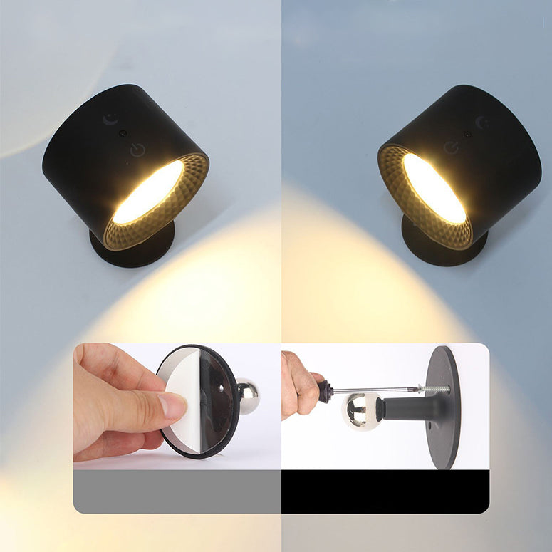 Modern Minimalist Rechargeable Cylinder Magnetic ABS PC LED Wall Sconce Lamp Night Light For Bedside